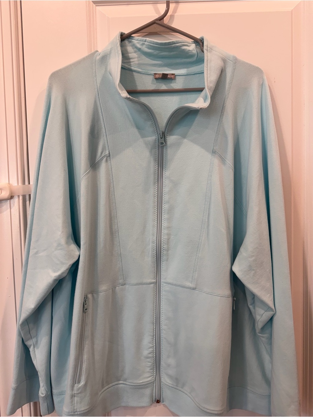 T by Talbots 3X Light Blue Women's Full Zip-Front Jacket
